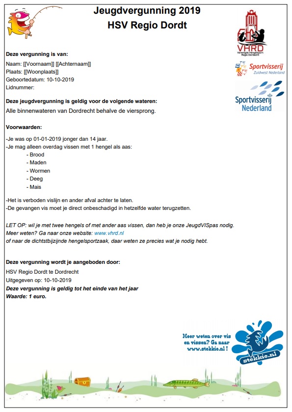 HSV Dordrecht vergunning